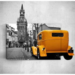 Obraz 3D Mosticx Yellow Retro Car In City, 40x60 cm