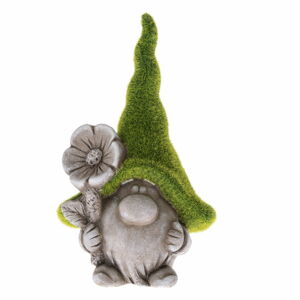 Szaro-zielona dekoracja ceramiczna Dakls Gnome, wys. 25 cm