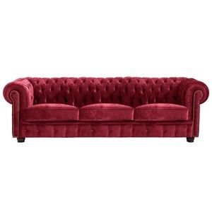 Czerwona sofa trzyosobowa Max Winzer Norwin Velvet