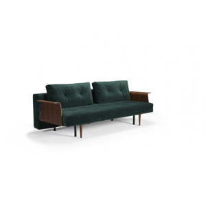 Ciemnozielona rozkładana sofa z podłokietnikami Innovation Recast Plus Velvet Forest Green