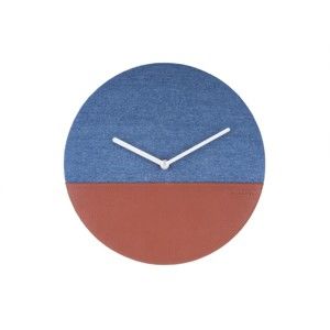 Niebiesko-brązowy zegar ścienny Karlsson Surfer, Ø 30 cm