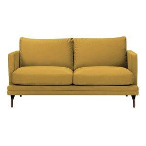 Żółta sofa 2-osobowa z konstrukcją w kolorze miedzi Windsor & Co Sofas Jupiter
