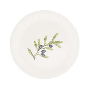 Biały talerz porcelanowy Clayre & Eef Olive, ⌀ 20 cm