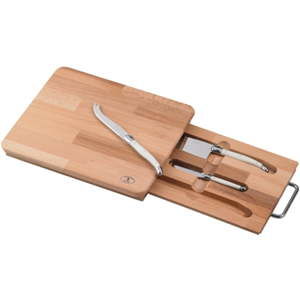 Komplet 3 noży do serów z deską z drewna bukowego Jean Dubost
