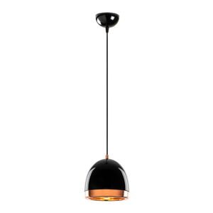 Czarna/w kolorze złota lampa wisząca z metalowym kloszem ø 17 cm Mugo – Opviq lights
