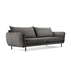 Ciemnoszara aksamitna sofa Cosmopolitan Design Vienna, 200 cm