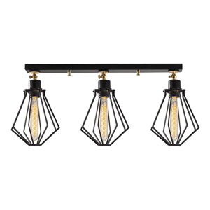 Czarna/w kolorze złota lampa sufitowa z metalowym kloszem ø 18 cm Oylat – Opviq lights