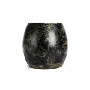 Czarny wazon ceramiczny Simla Raw, ⌀ 23 cm