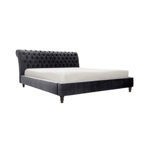 Ciemnoszare łóżko z czarnymi nogami Vivonita Allon, 160x200 cm