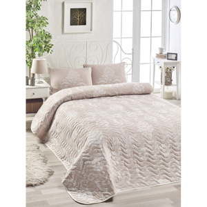 Zestaw narzuty na łóżko i 2 poszewek na poduszkę z domieszką bawełny Mijolnir Kralice Pink, 200x220 cm