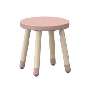 Różowy stołek dziecięcy z drewna jesionowego Flexa Play, ø 30 cm