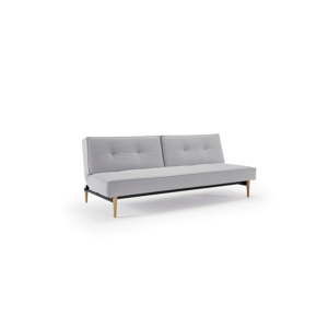 Szara rozkładana sofa z drewnianą konstrukcją Innovation Splitback Elegance Light Grey