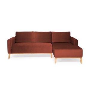 Bordowa sofa 3-osobowa Vivonita Milton Trend, prawy róg