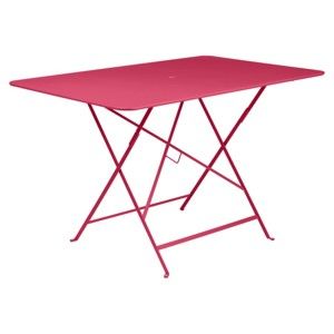 Różowy składany stolik ogrodowy Fermob Bistro, 117x77 cm