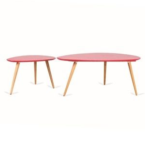 Zestaw 2 czerwonych stolików Design Twist Kaoma