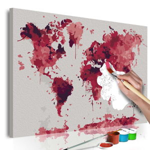 Zestaw płótna, farb i pędzli DIY Artgeist Watercolor Map, 60x40 cm