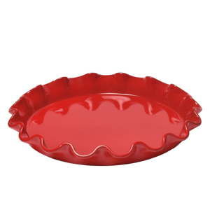 Czerwona niska forma do ciasta Emile Henry, ⌀ 33 cm