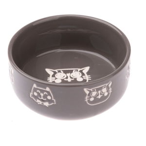 Szara miska ceramiczna dla kota Dakls, 300 ml