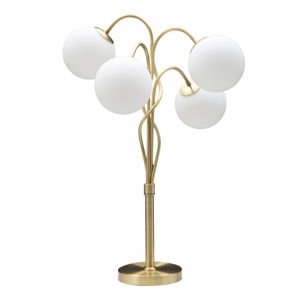 Lampa stołowa Mauro Ferretti Glamy w biało-złotym kolorze