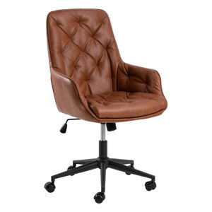 Koniakowe krzesło biurowe z imitacji skóry Erik – Actona
