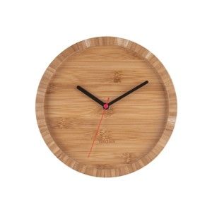 Brązowy zegar ścienny z bambusu Karlsson Tom, ⌀ 26 cm