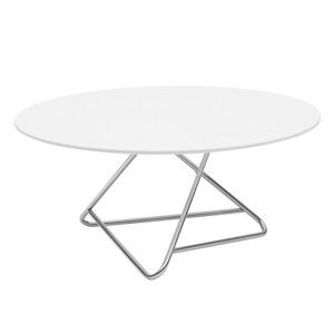 Stół z białym blatem Softline Tribeca, Ø 90 cm