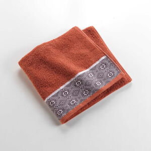 Ceglasty bawełniany ręcznik kąpielowy frotte 70x130 cm Esteban – douceur d'intérieur