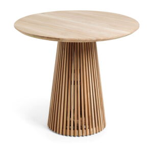 Naturalny okrągły stół z litego drewna tekowego ø 90 cm Jeanette – Kave Home