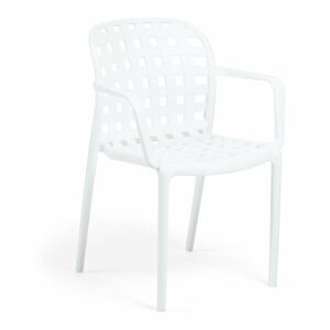 Biały fotel ogrodowy ze stalowymi nogami La Forma Onha