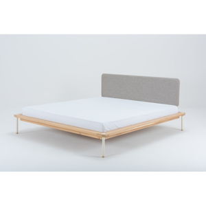 Dwuosobowe łóżko z drewna dębowego Gazzda Fina, 140x200 cm