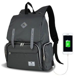 Antracytowy plecak dla mam z USB My Valice MOTHER STAR Baby Care Backpack