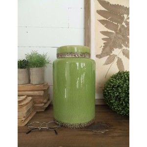 Zielona pojemnik ceramiczny Orchidea Milano Potiche, wys. 32 cm