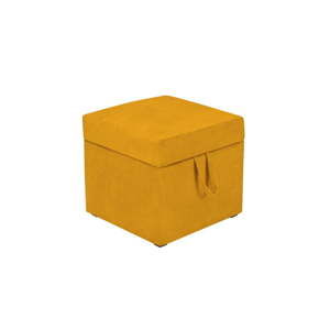 Żółty puf z miejscem do przechowywania KICOTI Cube