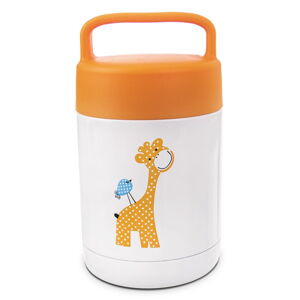 Biały/pomarańczowy termos dla dzieci 480 ml Žirafa – Orion
