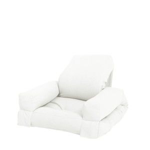 Biały dziecięcy fotel rozkładany Karup Design Mini Hippo Natural, 65x140 cm