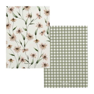 Bawełniane ścierki zestaw 2 szt. 50x70 cm Tinny bloom – Happy Friday