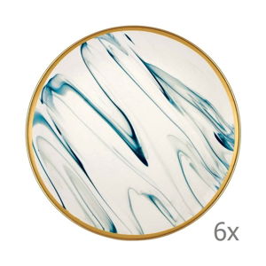 Zestaw 6 niebiesko-białych porcelanowych talerzy deserowych Mia Lucid, ⌀ 19 cm