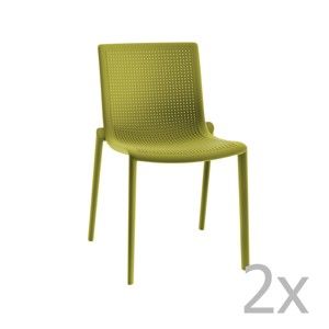 Zestaw 2 zielonych krzeseł ogrodowych Resol Beekat Simple