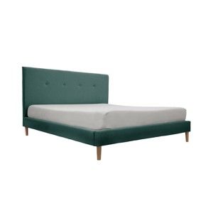 Niebieskie łóżko z naturalnymi nogami Vivonita Kent, 160x200 cm