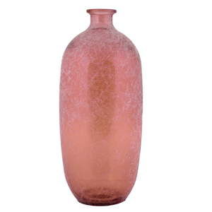 Różowy wazon ze szkła z recyklingu Ego Dekor Napoles, wys. 45 cm