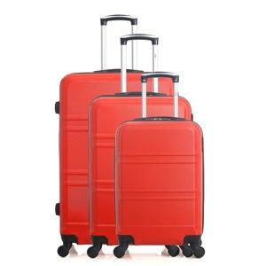 Zestaw 3 czerwonych walizek na kółkach Hero Utah