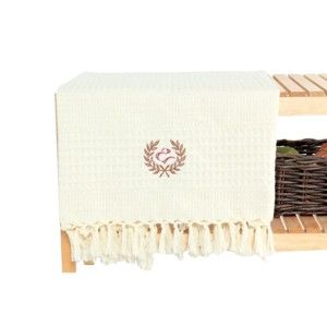 Kremowy ręcznik bawełniany Pestemal, 90x150 cm