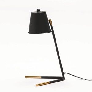 Czarna lampa stołowa z metalu Thai Natura Blackie