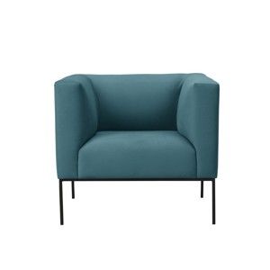 Turkusowy fotel z metalowymi nogami Windsor & Co Sofas Neptune