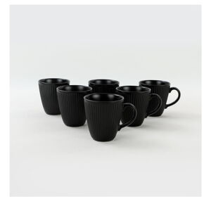 Czarne ceramiczne kubki zestaw 6 szt. 0.3 l – Hermia