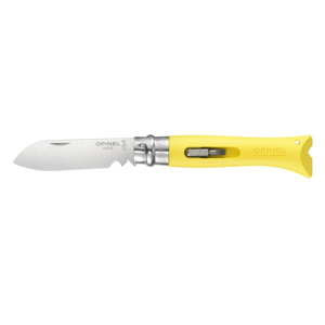 Żółty wielofunkcyjny składany nóż Opinel N°09