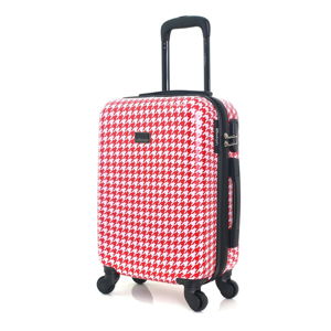 Czerwono-biała walizka z 4 kółkami Lollipops Molly, 31 l