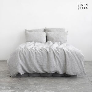 Czarno-biała lniana pościel jednoosobowa 135x200 cm – Linen Tales