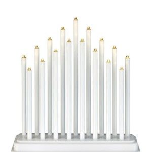 Biały świecznik LED Markslöjd Chester, wys. 30 cm