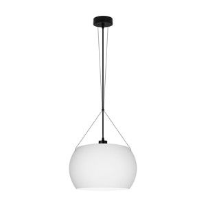 Biała matowa lampa wisząca z czarnym kablem Sotto Luce Momo Elementary, ⌀ 33 cm